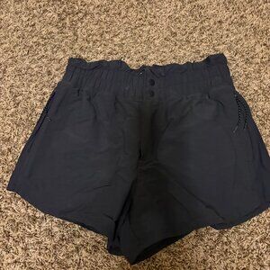 FLX Wide Waistband Activewear Shorts Medium Black Elastic Pull On Pockets